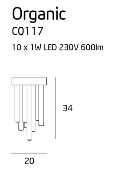 Plafon MaxLight Organic Chrom C0117