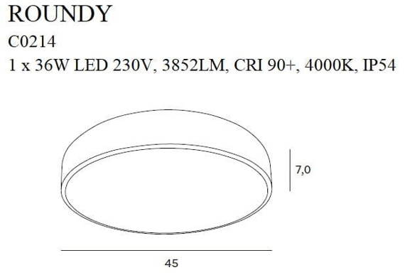 Plafon MaxLight ROUNDY C0214 CZARNY IP54