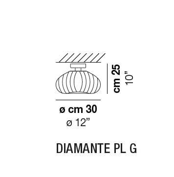 Plafon VISTOSI DIAMANTE PL G transparentny 30 cm