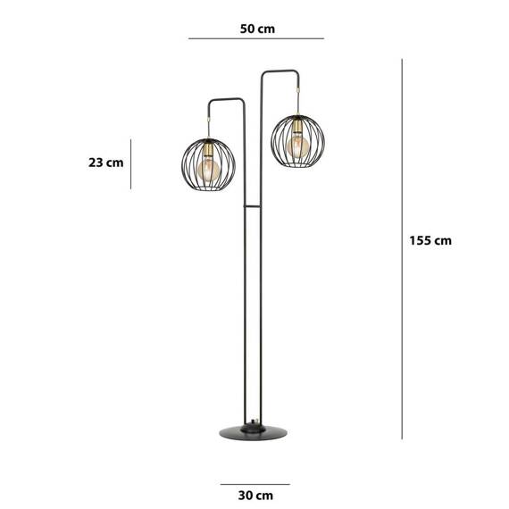 Podłodowa lampa ALBIO LP2 BLACK czarny (144/LP2) - Emibig