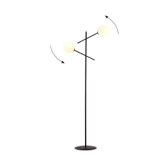 Podłodowa lampa LINEAR LP2 BLACK/OPAL czarny (1169/LP2) - Emibig