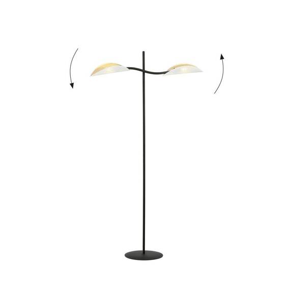 Podłodowa lampa LOTUS LP2 WHITE/GOLD czarny (1107/LP2) - Emibig