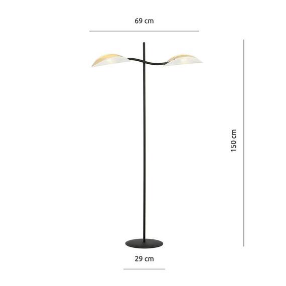 Podłodowa lampa LOTUS LP2 WHITE/GOLD czarny (1107/LP2) - Emibig