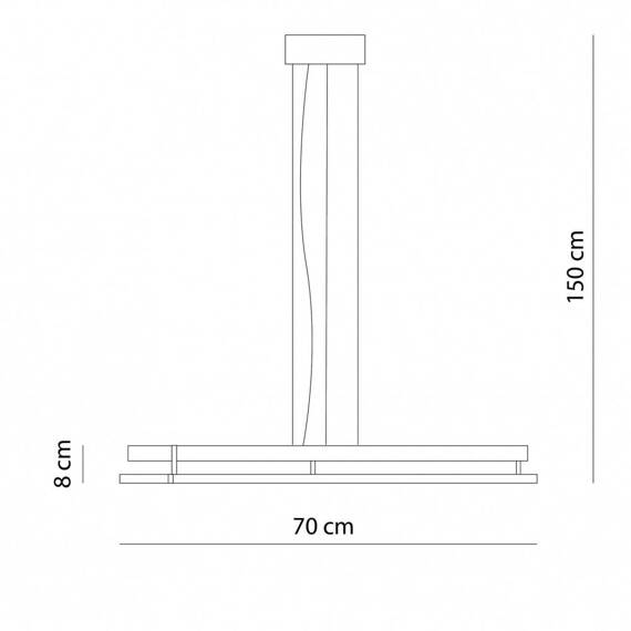 Ramko Echo 66489 + 66786 Oprawa wisząca ledowa akustyczna 70cm