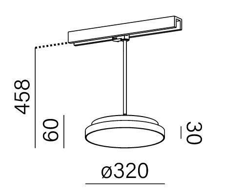 Reflektor do szyno przewodu 3-fazowy Aqform Blos round Led 16424-M930-D9-00-12