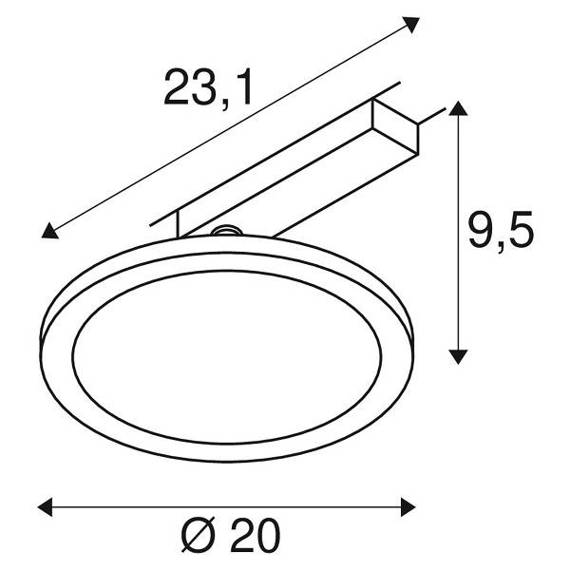 SLV Panel Track Okrągły10049351 fazowy Czarny