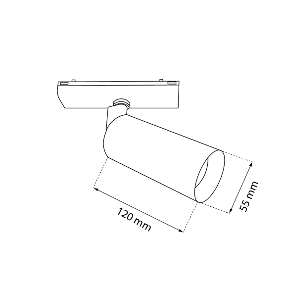 Shilo Komassa 6065 Lampa do szynoprzewodu 3000K 55mm