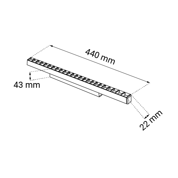 Shilo Reflektorek do szynoprzewodu Komatsu Dot 3000K 44cm 6647