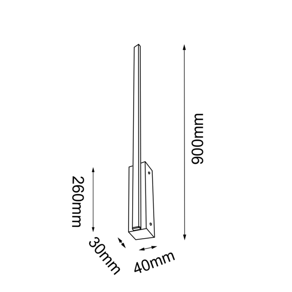 Shilo Slim 3000K Kinkiet 90cm 4021 Czarny