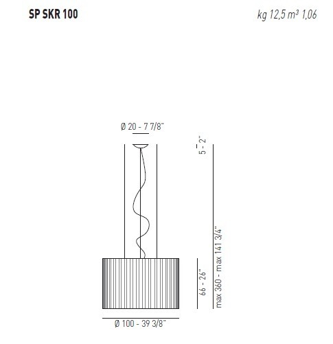 Skirt SK 100 Lampa Wisząca AXO Light biała 100 cm