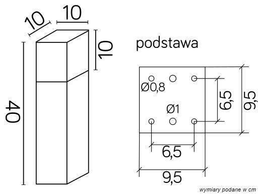 Słupek Oświetleniowy SU-MA Cube Max CB-MAX 400 AL