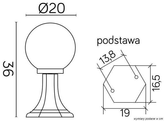 Słupek Oświetleniowy SU-MA Kule Classic K 4011/1/K 200