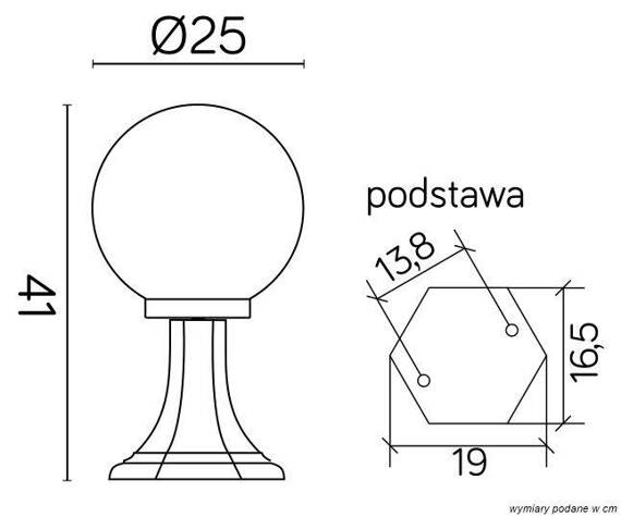 Słupek Oświetleniowy SU-MA Kule Classic K 4011/1/K 250