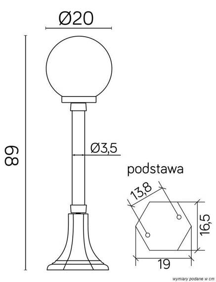 Słupek Oświetleniowy SU-MA Kule Classic K 5002/3/KP 200