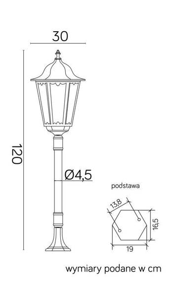 Słupek Oświetleniowy SU-MA Retro Maxi K 5002/2/BD 45