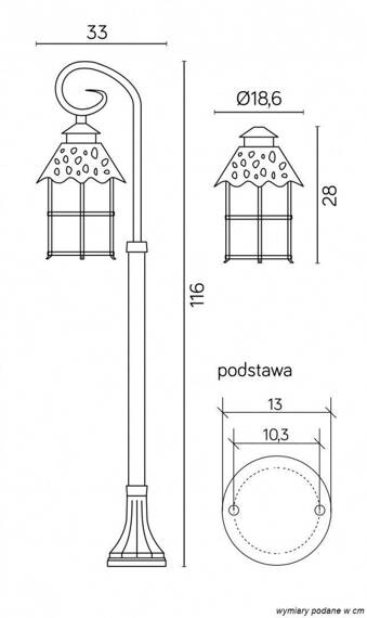 Słupek Oświetleniowy SU-MA Toledo K 5002/2/R