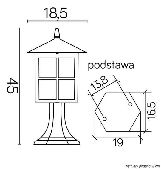 Słupek Oświetleniowy SU-MA Wenecja K 4011/1/KW