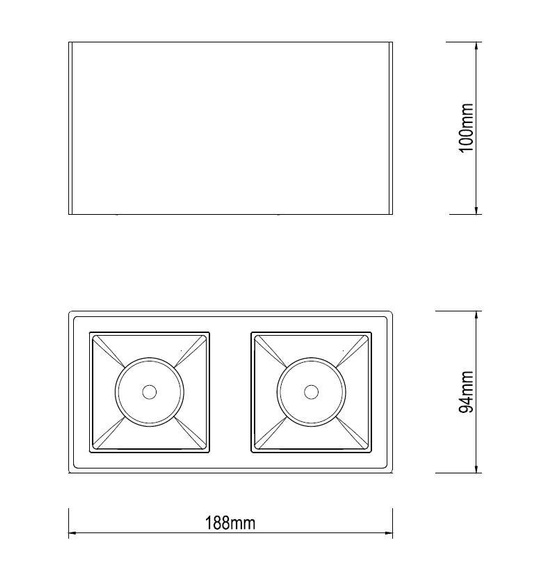 Spot Ledowy Czarny Dann Lux Design KAFO BK2X10 DLD5237