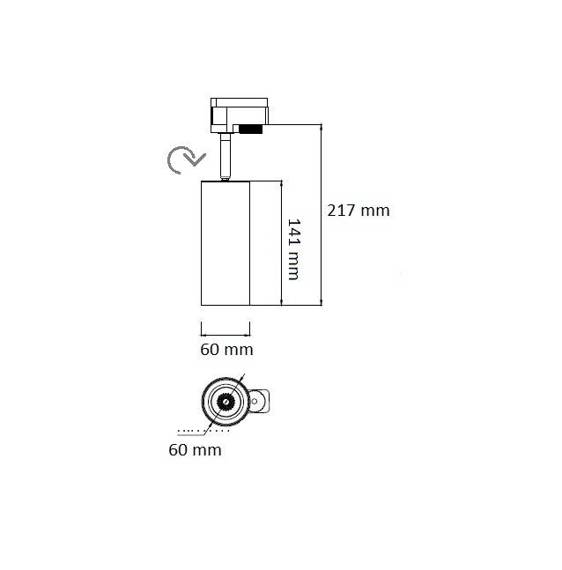 Spot do szynoprzewodu 3 fazowy Berella Light Pina BK BL5189