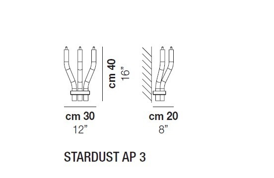 Stardust AP 3 Lampa Ścienna Vistosi klasyczna kryształowa