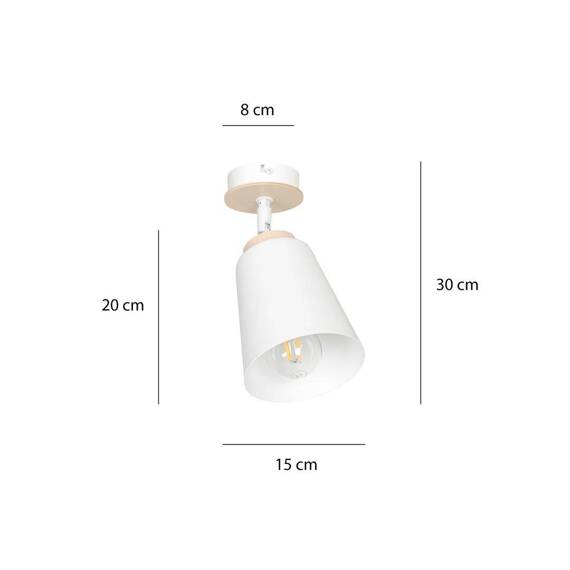 Sufitowy plafon ATLAS 1 WHITE biały (724/1) - Emibig