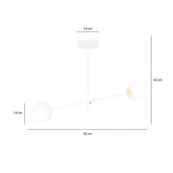 Sufitowy plafon DIARF 2 WHITE GOLD biały-Złoty (1013/2) - Emibig