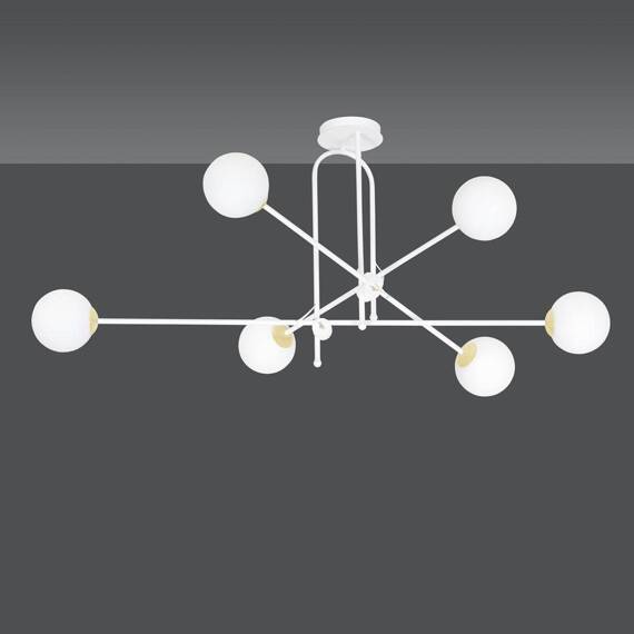Sufitowy plafon DIARF 6 WHITE GOLD biały-Złoty (1013/6) - Emibig