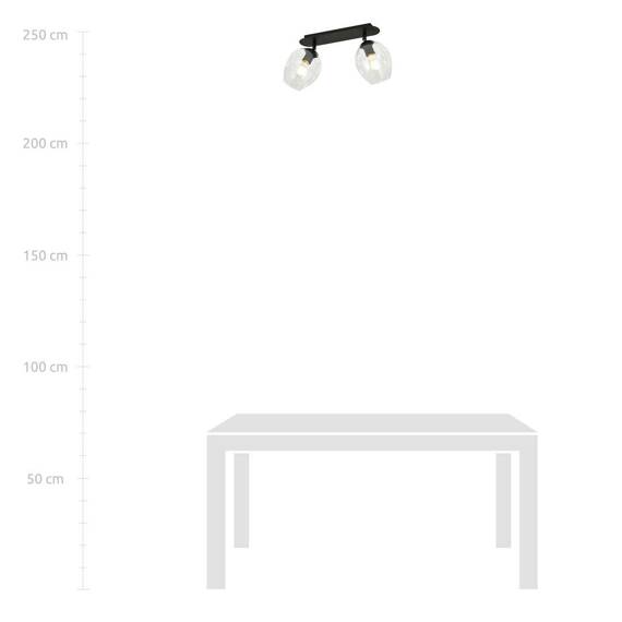 Sufitowy plafon FLOW 2 TRANSPARENT czarny (1177/2) - Emibig