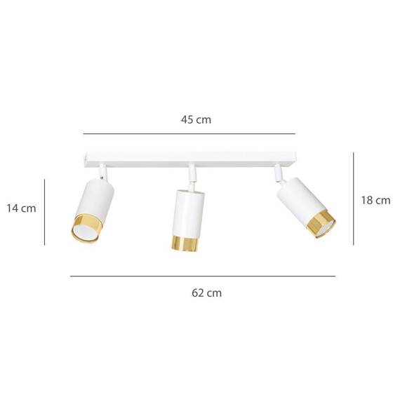 Sufitowy plafon HIRO 3 WH/GOLD biały-Złoty (963/3) - Emibig