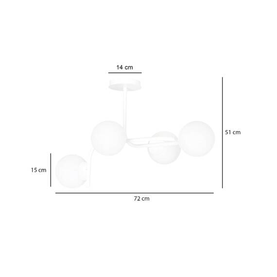 Sufitowy plafon KALF 4A WHITE biały (1031/4A) - Emibig