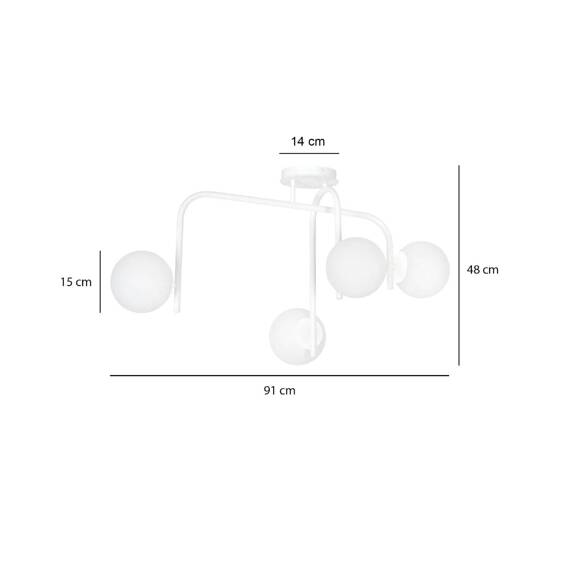 Sufitowy plafon KALF 4B WHITE biały (1031/4B) - Emibig