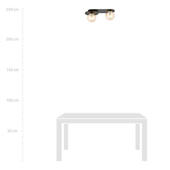Sufitowy plafon PLAZA 2 BLACK/MIODOWY czarny (1120/2) - Emibig