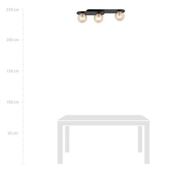 Sufitowy plafon PLAZA 3 BLACK/MIODOWY czarny (1120/3) - Emibig