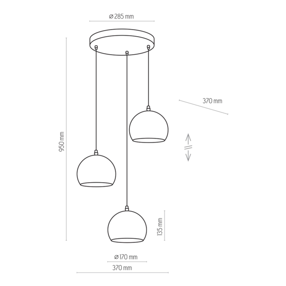 TK Lighting 2082 Yoda Lampa Wisząca 