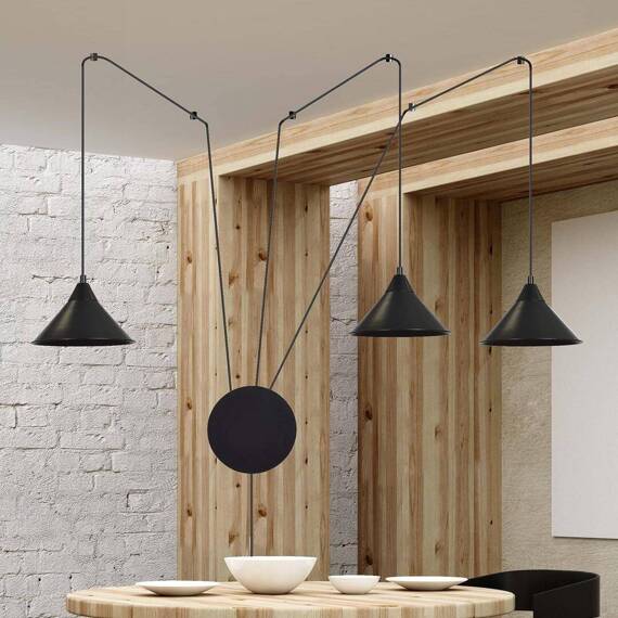 Wisząca lampa ABRAMO 3 BLACK czarny (160/3) - Emibig