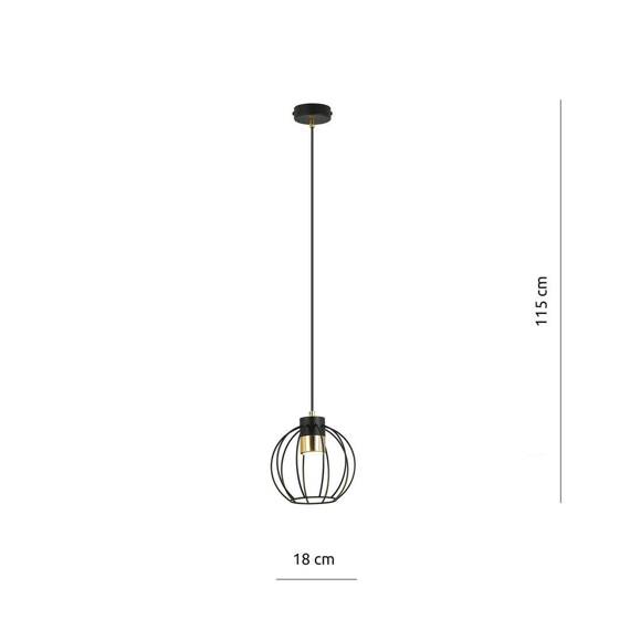 Wisząca lampa AJAX 1 BLACK/GOLD czarny-Złoty (1200/1) - Emibig