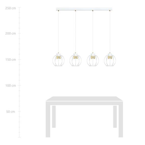 Wisząca lampa AJAX 4 WHITE/GOLD czarny-Złoty (1224/4) - Emibig