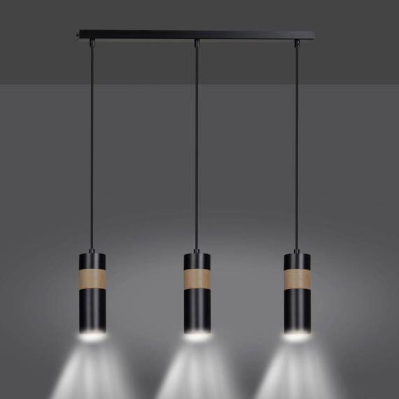 Wisząca lampa AKARI 3 BLACK czarny (732/3) - Emibig