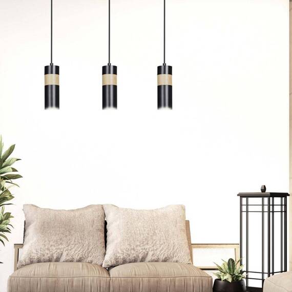 Wisząca lampa AKARI 3 BLACK czarny (732/3) - Emibig