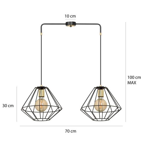 Wisząca lampa ALTEO 2 BLACK czarny (225/2) - Emibig