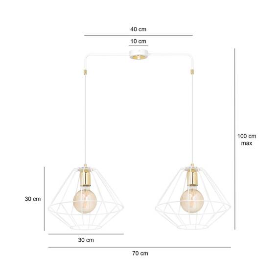 Wisząca lampa ALTEO 2 WHITE biały (226/2) - Emibig