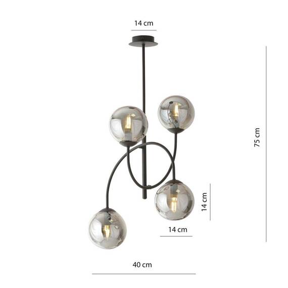 Wisząca lampa ARCHI 4B BL GRAFIT czarny (1287/4B) - Emibig