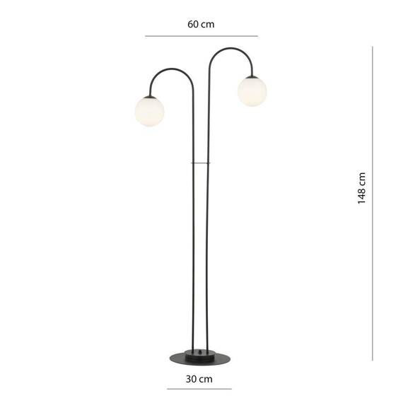 Wisząca lampa ARCHI LP2 BL OPAL czarny (1288/LP2) - Emibig