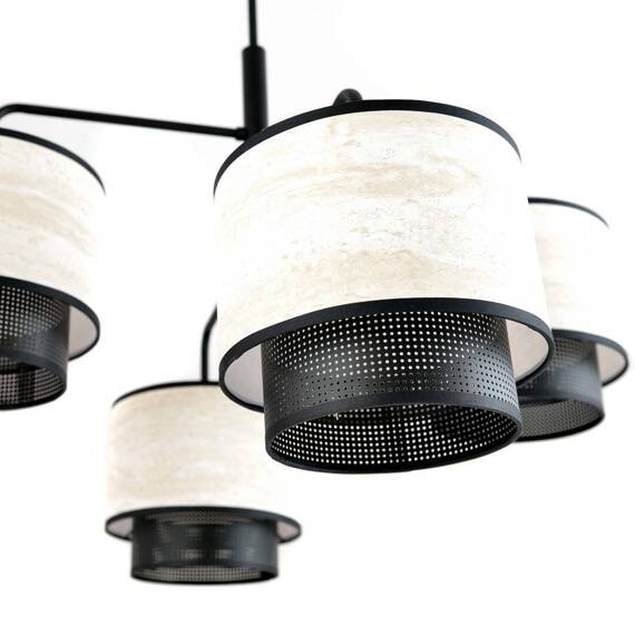 Wisząca lampa ARIGATO 4 MARBEL WHITE czarny (1192/4) - Emibig