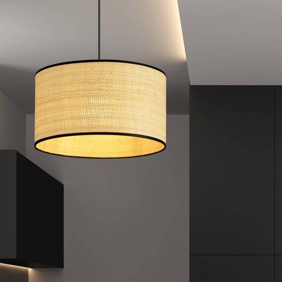 Wisząca lampa ASTON 1 RATTAN czarny (1149/1) - Emibig