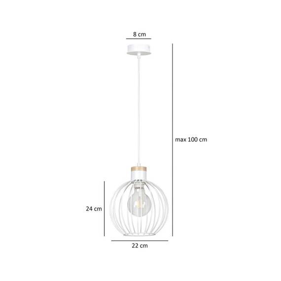 Wisząca lampa BARBADO 1 WHITE biały (755/1) - Emibig