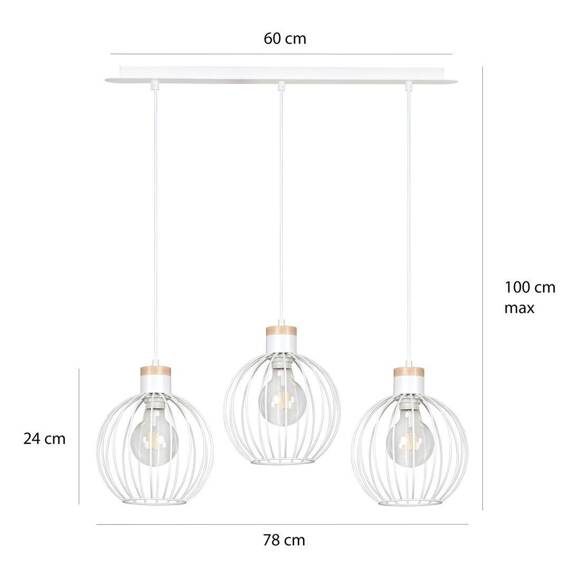 Wisząca lampa BARBADO 3 WHITE biały (755/3) - Emibig