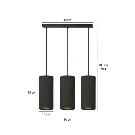 Wisząca lampa BENTE 3 BL BLACK czarny (1067/3) - Emibig