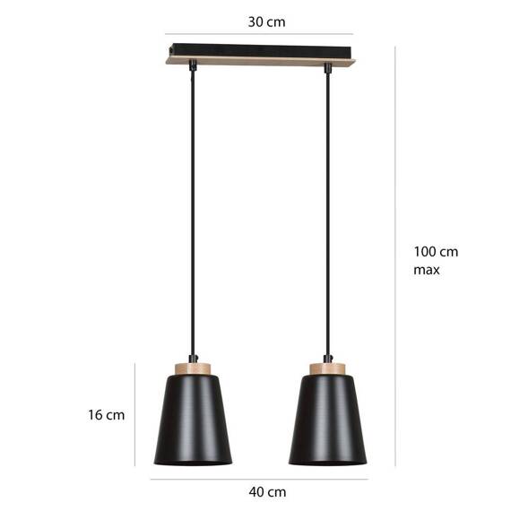 Wisząca lampa BOLERO 2 BLACK czarny (442/2) - Emibig