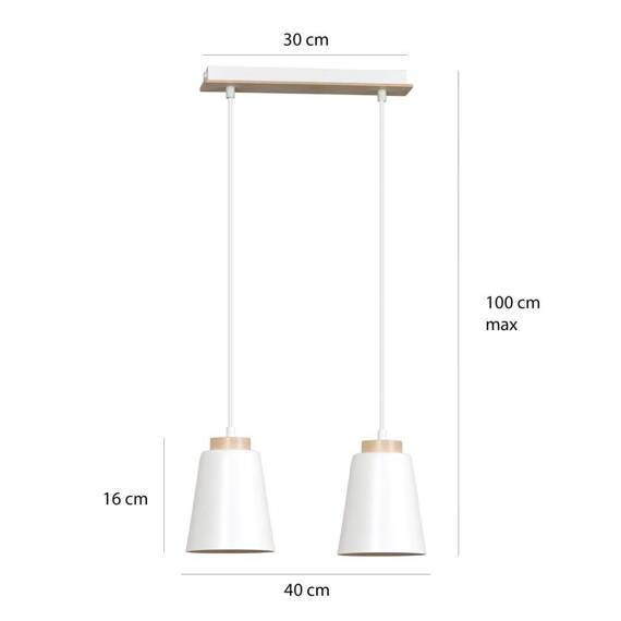 Wisząca lampa BOLERO 2 WHITE biały (443/2) - Emibig